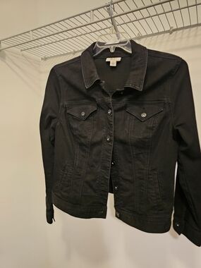 Style & Co. Women's Black Denim Jacket - Button-Front Jean Jacket